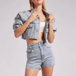 Generation Love Delancey Crystal Denim Cropped Jean Jacket NWT